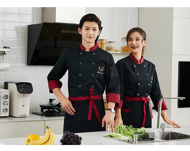 Women Chef Uniform Uniform Promotion Cotton Men Accessories Broadcloth New  Long Sleeved Autumn And Winter Kitchen…