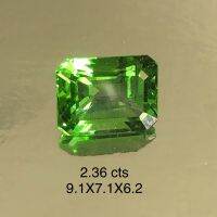 Moldavite glass filled emerald cut shape good quality 2.34, 2.36 cts แก้วโมลดาไวต์ ทรงเจียระไน คุณภาพดี 2.34, 2.36 กะรัต