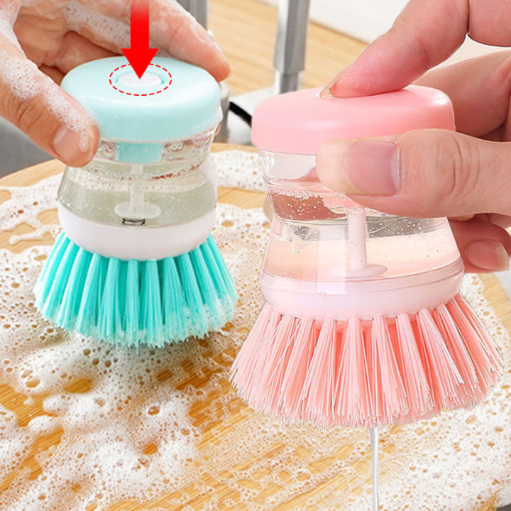 Plastic Pink Liquid Dishwasher Brush