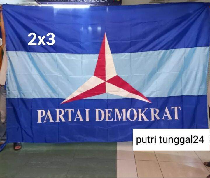 bendera partai Demokrat ukuran 2x3 | Lazada Indonesia