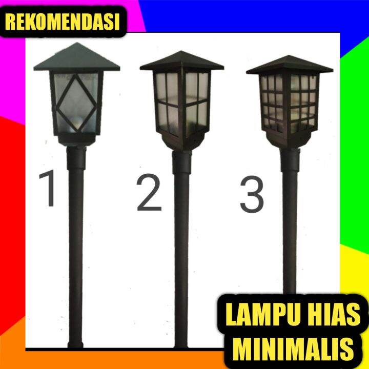 Lampu Hias Taman Outdoor Tiang Bulat Besi Derat Ulir Set Tiang 1 Meter