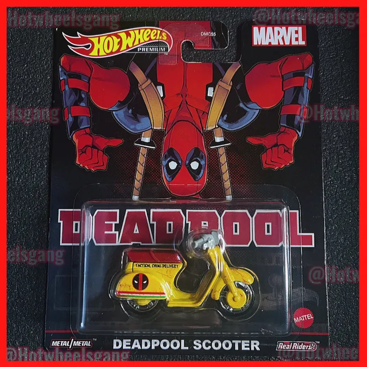 Hot Wheel Deadpool Scooter Vespa Primavera 2022 Marvel Deadpool Moto