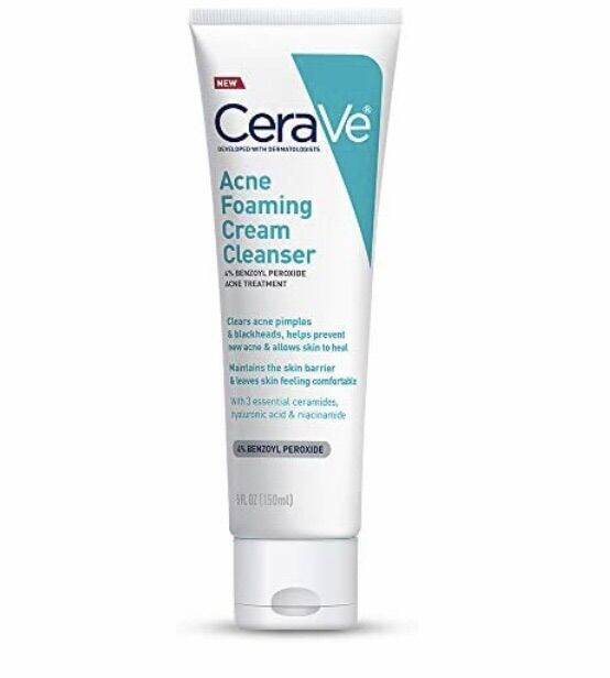 Cerave Acne Foaming Cream Cleanser / Acne Treatment Face Wash With 4% ...