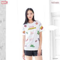 VATANA - เสื้อยืดพิมพ์ลาย MARVEL: MINI HEROES OVP สีขาว