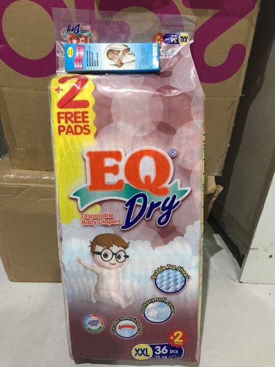 EQ dry xxl 38 pcs taped with freebies (random) Lazada PH