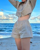 Linen cropped shirt