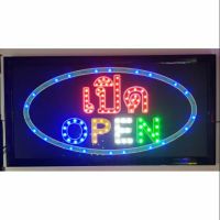 ป้ายไฟ LED สติ๊กเกอร์ เปิด OPEN ป้ายไฟตกแต่งหน้าร้าน