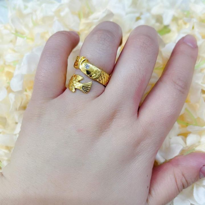 (083) 10k gold lucky Arowana ring not faded | Lazada PH