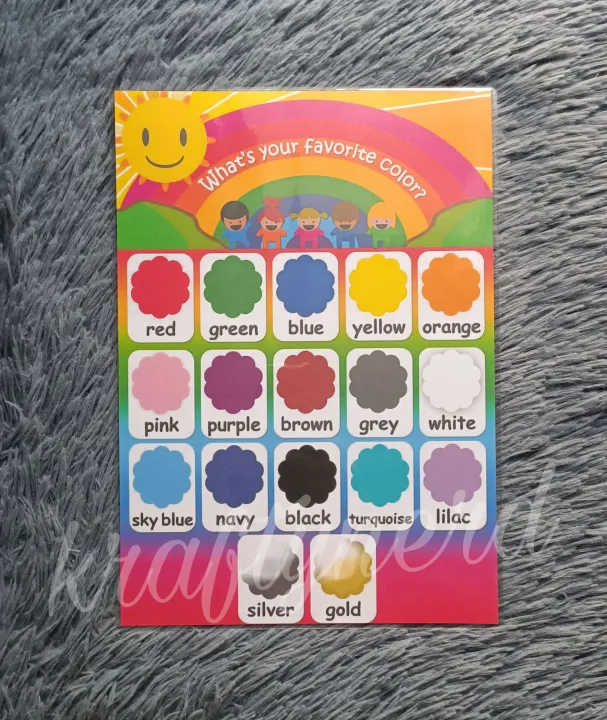 Colors Laminated Chart A4 size +FREEBIES | Lazada PH