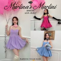 FLAT2112 FF0428 : MARTINAS MARTINI DRESS WITH CHOKER (Tailor Made Edition) เดรสเกาะอก เดรสออกงาน เดรสสั้น