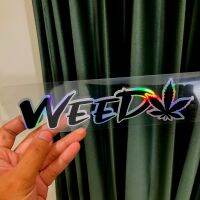 ?สติ๊กเกอร์ไดคัท ตัดประกอบสองชั้น?% ?WEED สายสมุนไพร? ขนาด5x20cm.