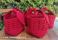 Ribbon crochet handbag : กระเป๋าถือหูโบว์ กระเป๋าใส่ส้มมงคล