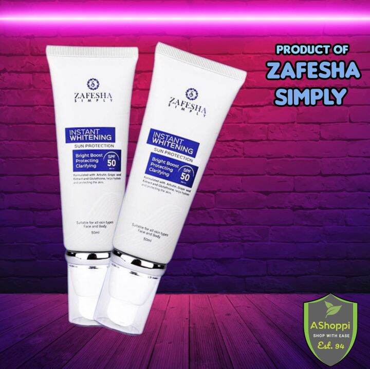 ZAFESHA SIMPLY SUNSCREEN ZAFESHA INSTANT WHITENING SUN PROTECTION SPF50