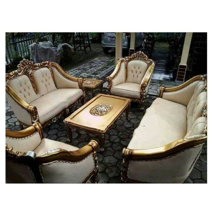 kursi meja tamu sofa ganesha kerang kayu jati romawi Lazada Indonesia