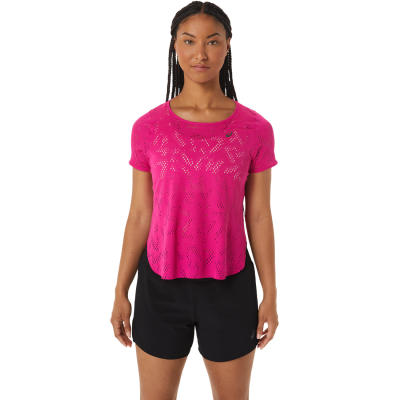 ASICS : VENTILATE ACTIBREEZE SS TOP WOMEN RUNNING เสื้อ ผู้หญิงเสื้อ เสื้อคอกลม ของแท้ PINK RAVE