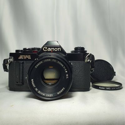 CanonAV-1(Black) + FD50mm F1.8S.C.+Acc. (SLR,All Working,Film Tested)