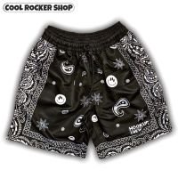 Cool Rocker : Dark Paisley Bandana Shorts กางเกงขาสั้น ลายผ้าเช็ดหน้าสีดำคลาสสิค