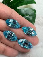 AQUAMARINE เพชร รัสเซีย เนื้อแข็ง พลอย บลูโทแพซ (CZ CUBIC ZIRCONIA MARQUISE  BLUE TOPAZ) LAB MADE 100%. ราคาเป็น 1 เม็ด.( พลอย ขนาด21X11 MM มิล...17 กะรัต )