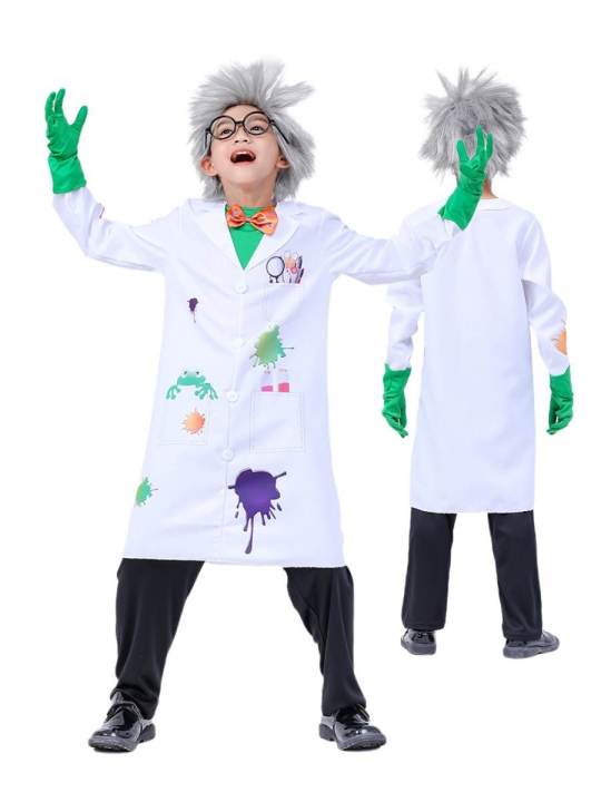 Children's Cosplay Halloween Clothes Scientist Lab Cos Clothing ...