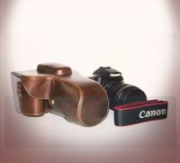 Classic PU Leather Camera Case Bag Protective Pouch with Shoulder Strap for Canon M3  กาแฟ (0863)