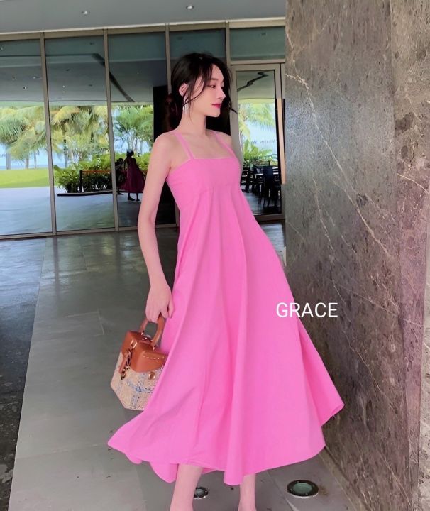 แม็กซี่เดรสสายเดี่ยวป้ายgrace