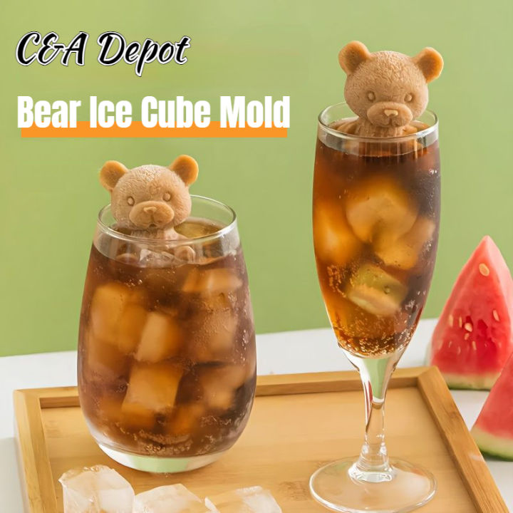 Bear Ice Cube Mold With Lid, Silicone Ice Making Tool, Ice Storage