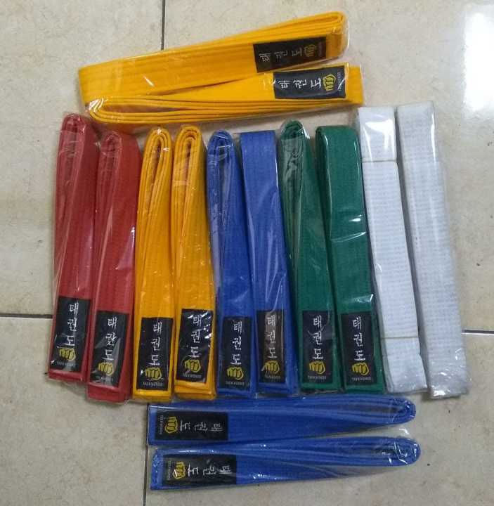 SABUK TAEKWONDO MURAH WARNA PUTIH KUNING HIJAU MERAH BIRU POLOS ...