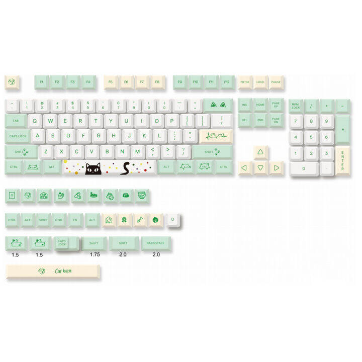 ZIFRIEND 131 Keys Weird Cat Theme Keycaps XDA Height PBT Sublimation