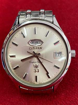 Citizen Crystal Seven7 33 Jewels Automatic ตัวเรือนสแตนเลส นาฬิกาผู้ชาย มือสองของแท้