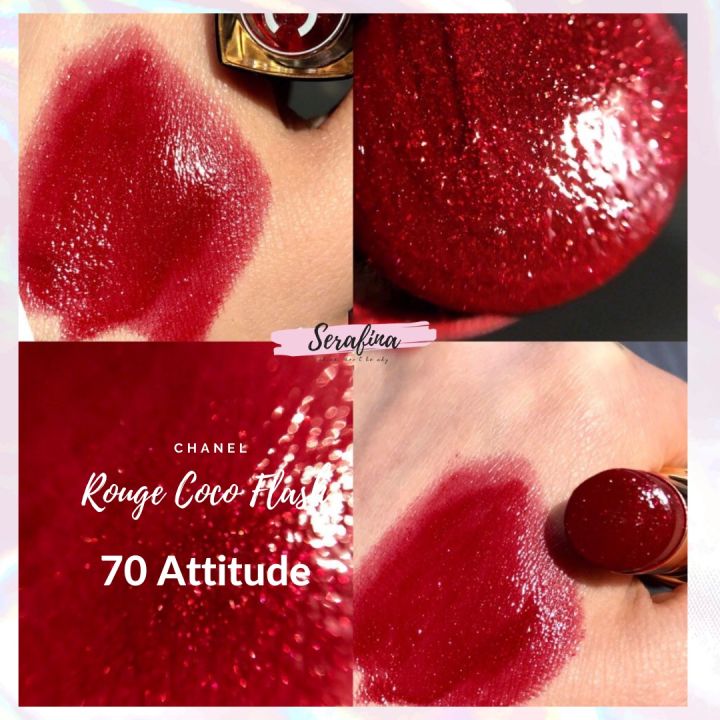 70 Attitude - Đỏ vang - Son CHANEL ROUGE COCO FLASH dưỡng môi căng bóng,  lên màu chuẩn 3g fullbox 