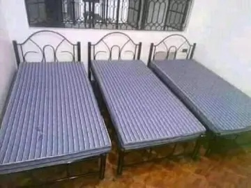 Steel cot store double with mattress