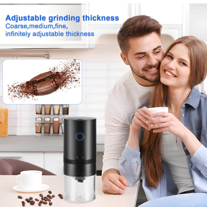 Portable Electric Burr Coffee Grinder, Electric Rechargeable Mini