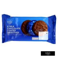 m&amp;s 6 Milk chocolate coated digestives 190g.0 ?6มิลค์ ช็อคโกแลต ??( บิสกิตเคลือบช็อกโกแลต) 6ชิ้น