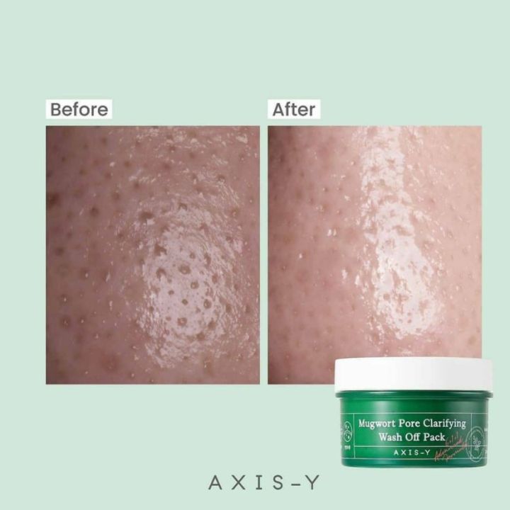 มาร์คหน้าใส-นำเข้าจากเกาหลี-axis-y-มาร์คหน้าใสจากเกาหลี-ของแท้100-mugwort-pore-clarifying-wash-off-pack-100ml