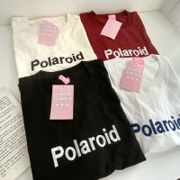 เสื้อยืดโอเวอร์ไซส์ ปัก Polaroid เสื้อยืดสไตล์มินิมอล