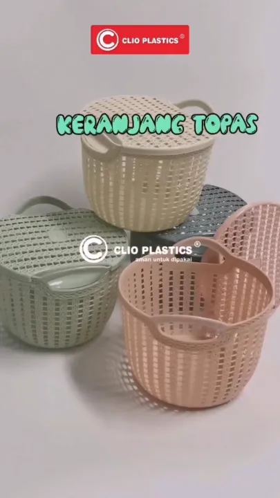 Clio Plastic Storage Basket Topas Keranjang Tutup Keranjang Topas Lazada Indonesia