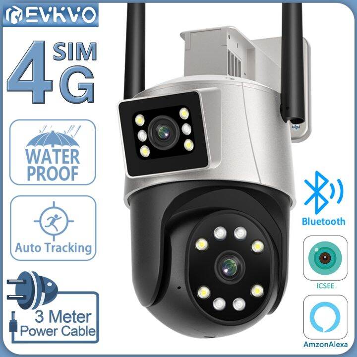 EVKVO 8MP 4K Dual Lens WiFi IP Camera Dual Screen Outdoor PTZ Cam ...