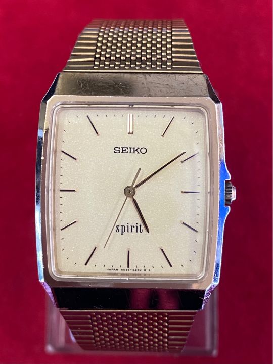 seiko-spirit-quartz-ตัวเรือนทองชุบ-นาฬิกาผู้ชาย-มือสองของแท้