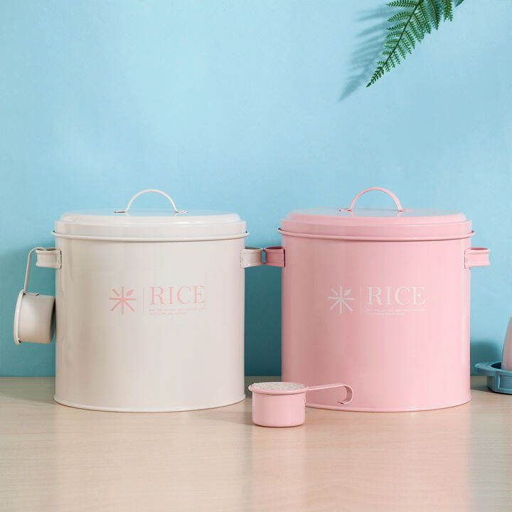 Pink 5.00kg Rice Bucket 3.50kg Flour Bucket 2.00 Kg3.00 kg Dog Food