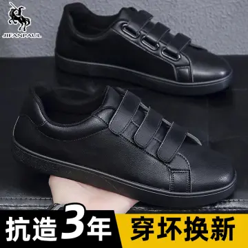 Men's black 2025 velcro shoes