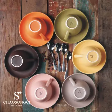 220ml High-grade Simple European Style Mug Thick Colored Glaze Ceramic  Espresso Coffee Cup Sets Cappuccino