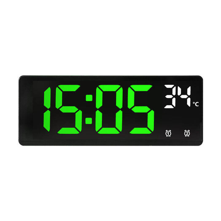 Voice Control Acrylic/Mirror Alarm Clock Digital Temperature Dual Alarm Snooze Desktop Table