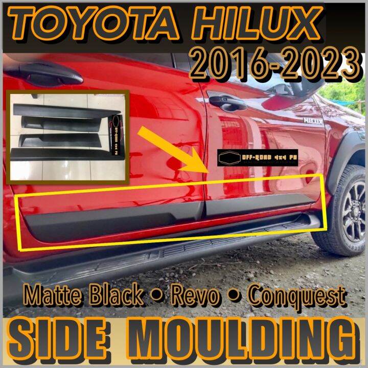 TOYOTA HILUX 20162023 SIDE BODY MOULDING MATTE BLACK REVO/CONQUEST
