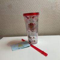 แก้วน้ำ MK x Fire Tiger Tumbler 2 ชั้น พร้อมหลอดพลาสติก เสือพ่นไฟ แก้วtumbler กระติกน้ำ แก้วชานมไข่มุก