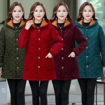 Womens Trench Coats Women Cotton Padded Clothes Elderly Grandma