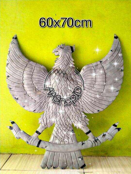 Ornamen pagar besi Plat ukir Burung Garuda HANDMADE tampilan BOLAK