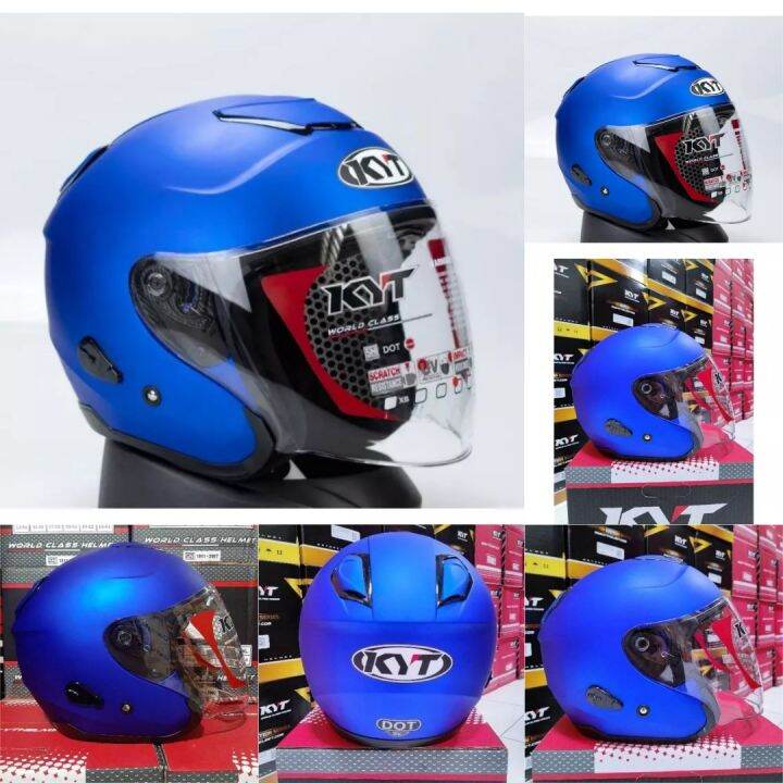 Helm Kyt Kyoto Original Warna Biru Doff Lazada Indonesia