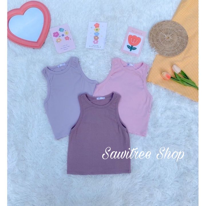 เสื้อกล้ามแขนเว้าสีพื้น-พร้อมส่ง-ผ้าแต่ละสีไม่เหมือนกัน-อ่านก่อนสั่งนะคะ