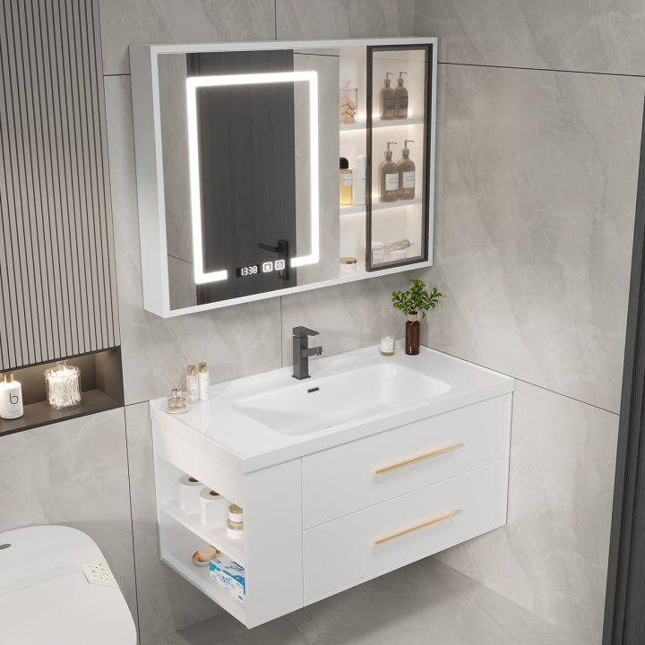 Modern Minimalist Ceramic Whole Washbin Bathroom Cabinet Combination ...