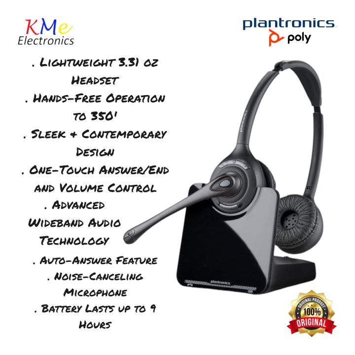 Plantronics cs520 binaural outlet wireless headset system